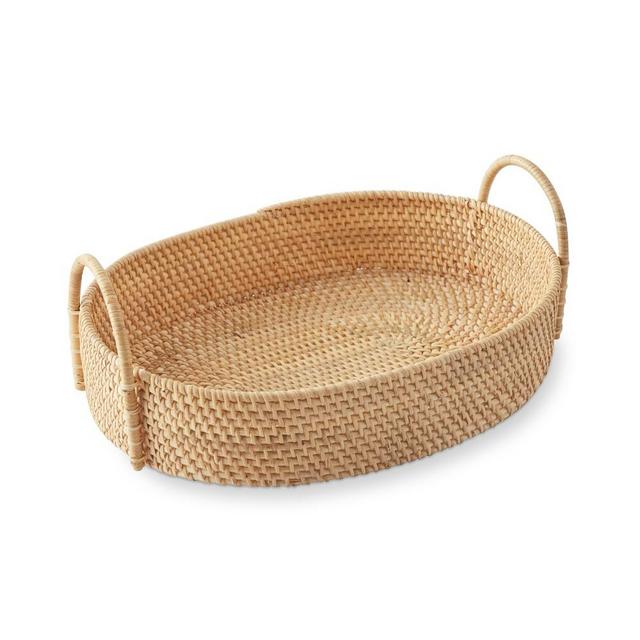 Light Woven Oval Tray