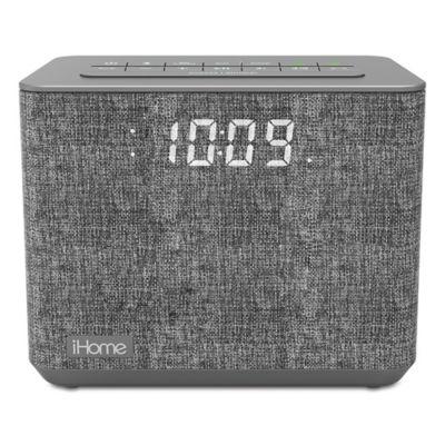 iHome™ FM Bluetooth Alarm Clock in Grey with USB Port