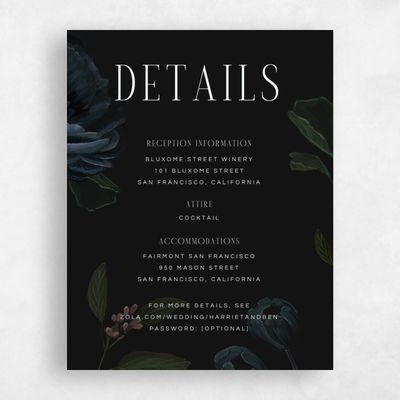 Dark Teal, Blue Wedding Enclosure - Malina