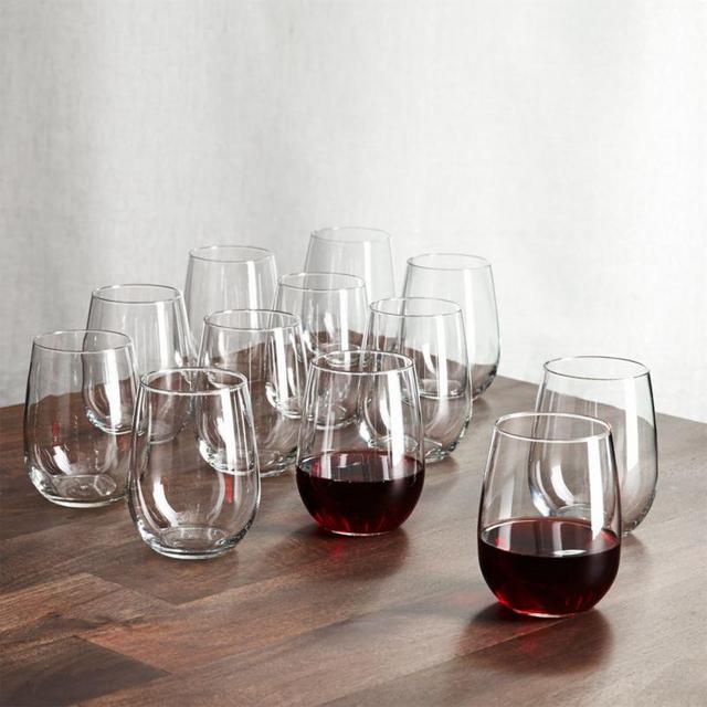 Aspen Stemless Wine Glasses 17 oz., Set of 12