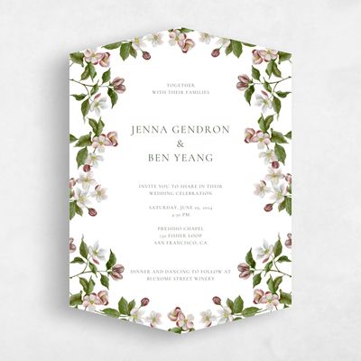 White Diamond Wedding Invitation - Malyly Portrait