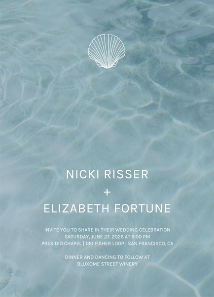 Waterview Portrait | Teal Blue | Zola Wedding Invitations