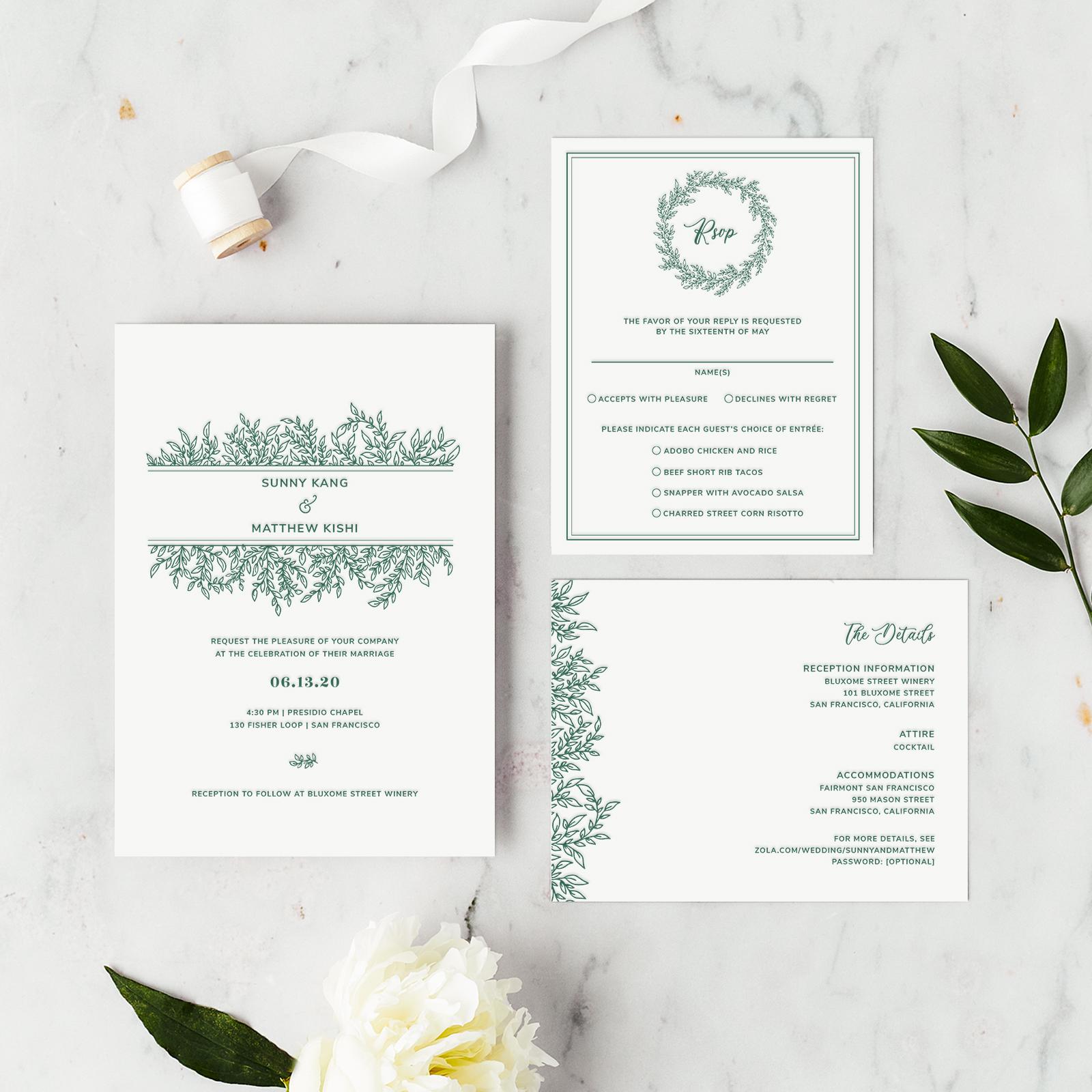 Zola Wedding Invitations Simi Stamp Letterpress