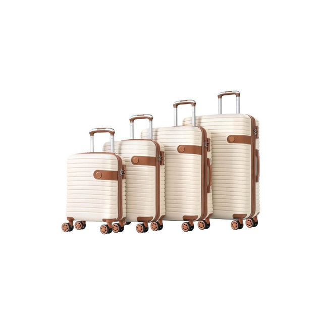 Luggage Sets 4-Piece, Expandable ABS Hardside Suitcase Sets, Clearance Carry On Luggage Suitcase Set w/TSA Lock&Spinner Wheels 16"/20"/24"/28" Cream