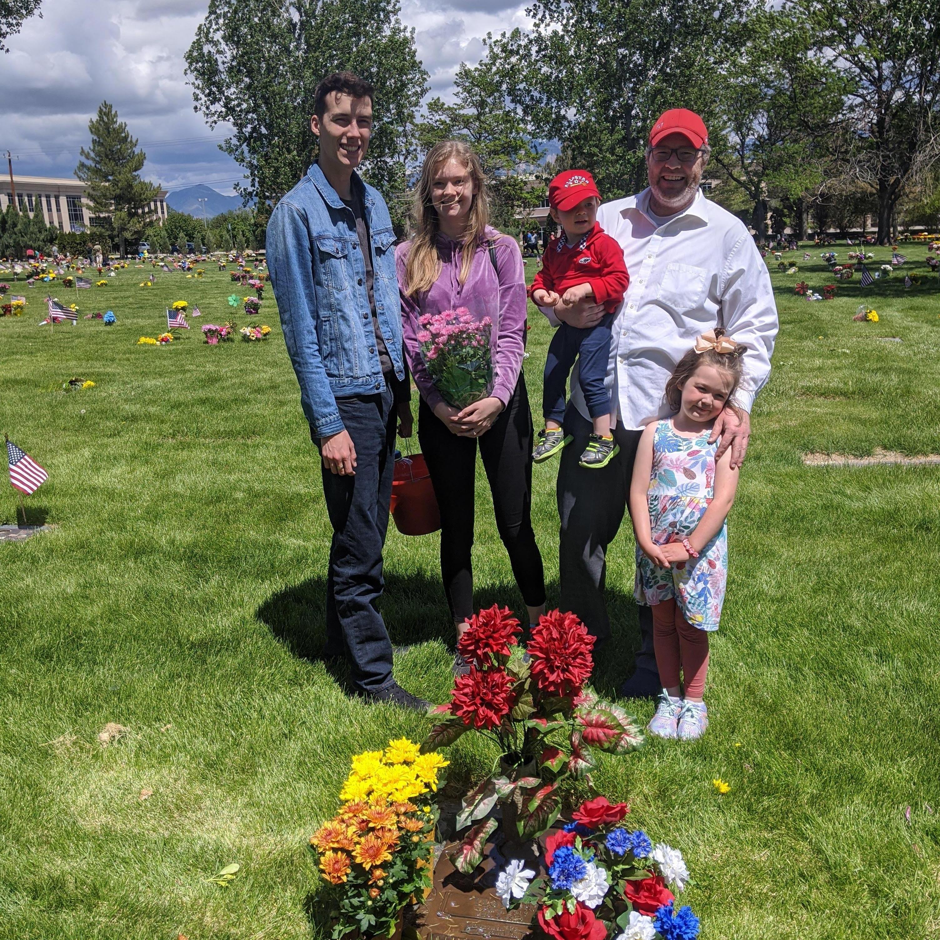 On Memorial Day we cleaned and decorated graves with the Harding's.