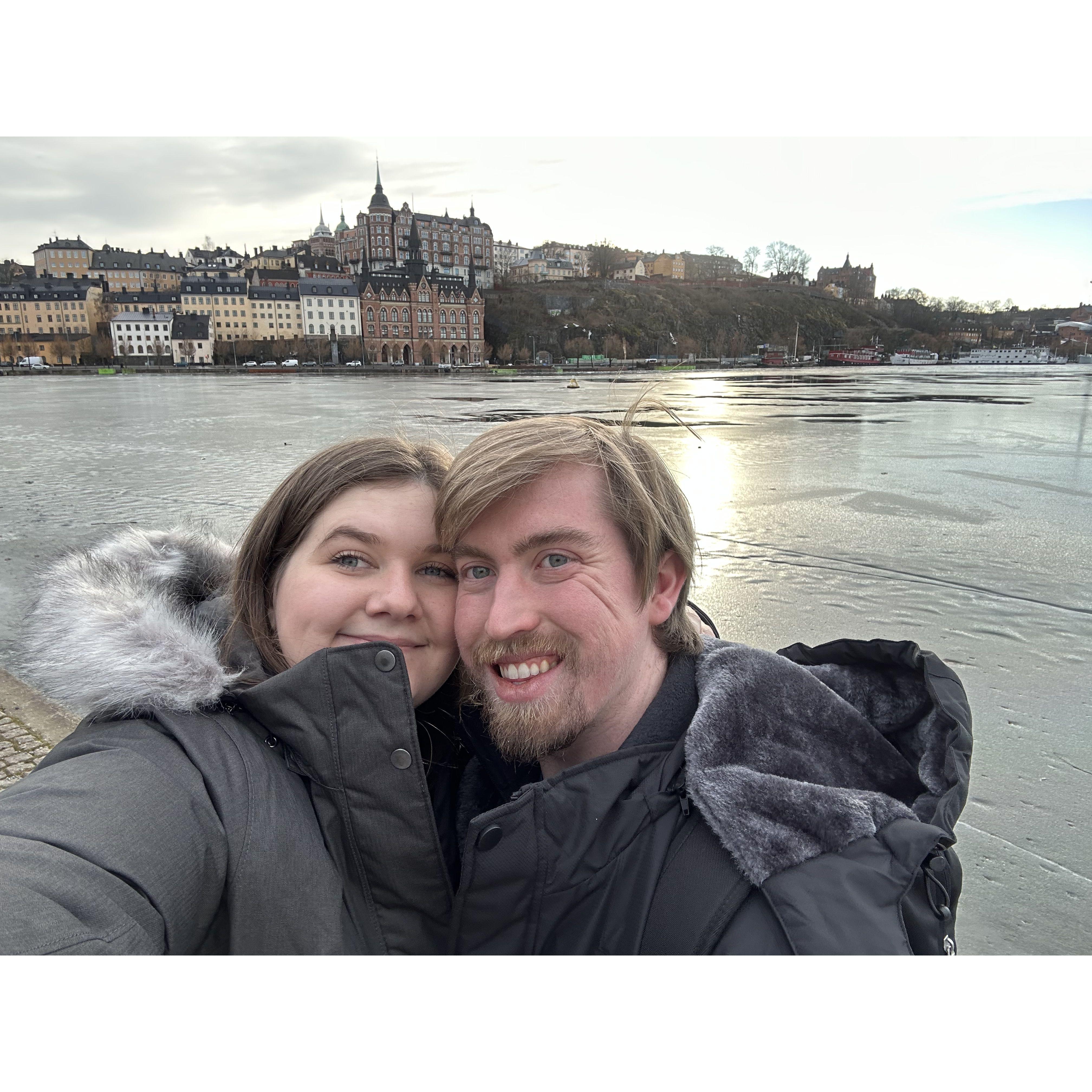 Stockholm, Sweden was so pretty! We ended up staying on a boat on this lake!