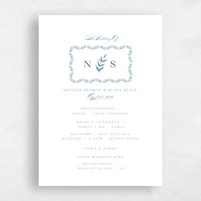 Blue Simple Wedding Program - Kitts