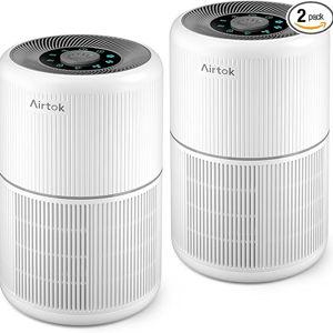 2 Pack Air Purifier for Home Bedroom with H13 True HEPA Filter for Smoke, Smokers, Dust, Odors, Pollen, Pet Dander | Quiet 99.9% Removal to 0.1 Microns | White Available for California