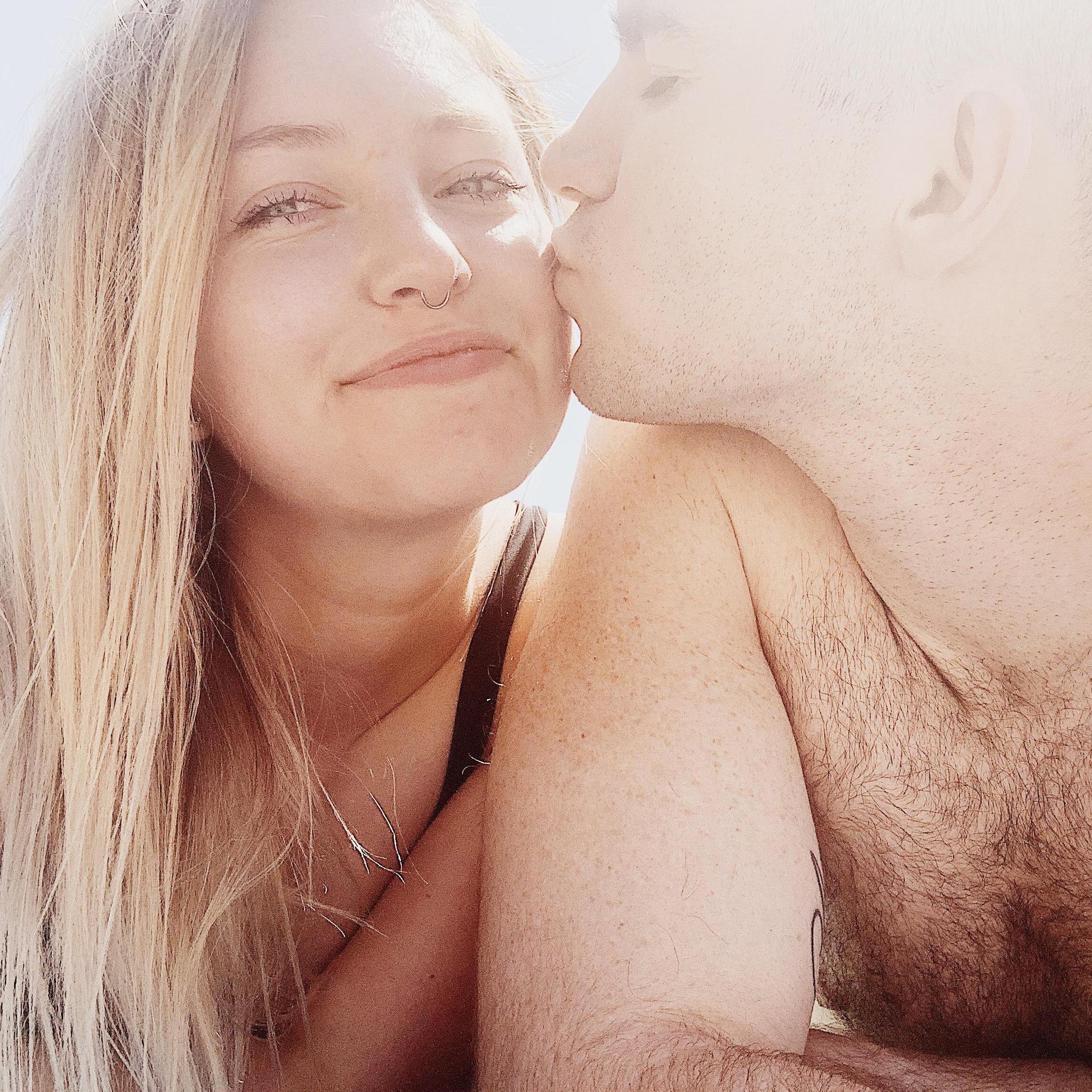 One of our first beach days in our first place together!