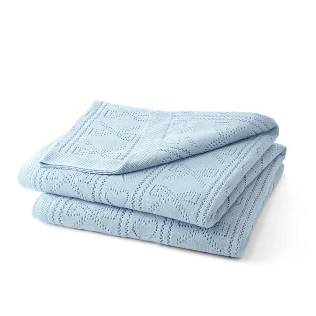 Pointelle Throw Blanket in moonlight color