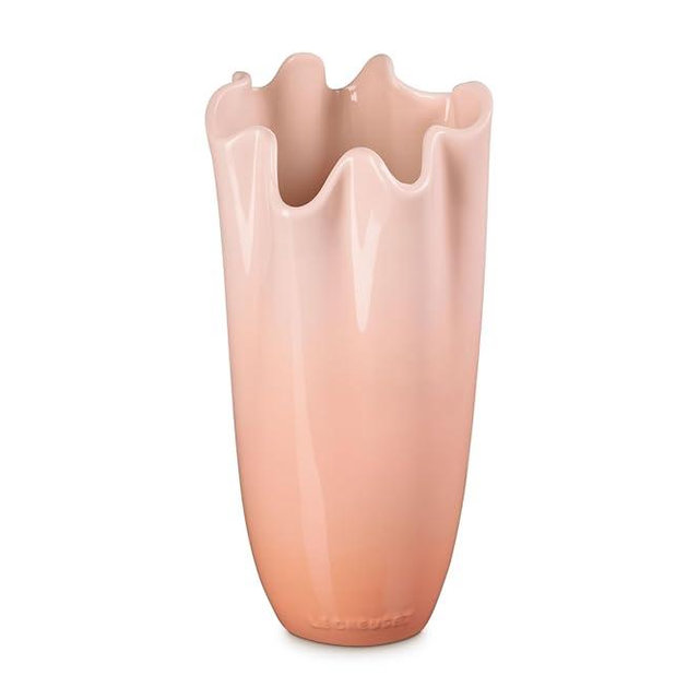 Le Creuset Stoneware Iris Vase, 12", Peche