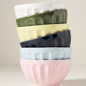 The Latte Stoneware Cereal Bowls, Assorted Set of 6: Amelie Edition