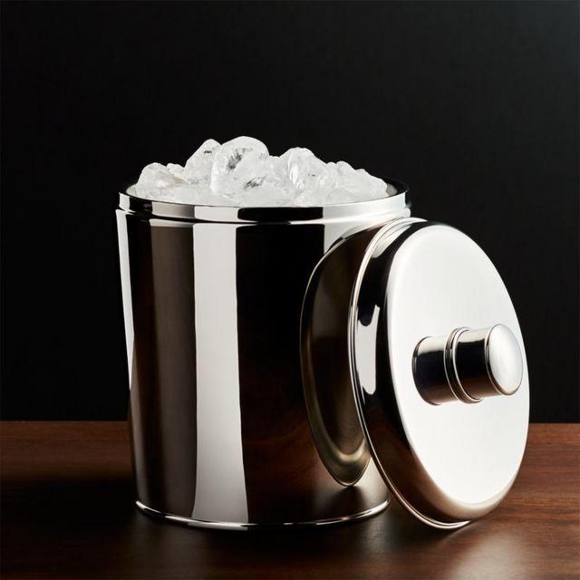 Crate and Barrel Easton Double-Walled Stainless Steel Ice Bucket