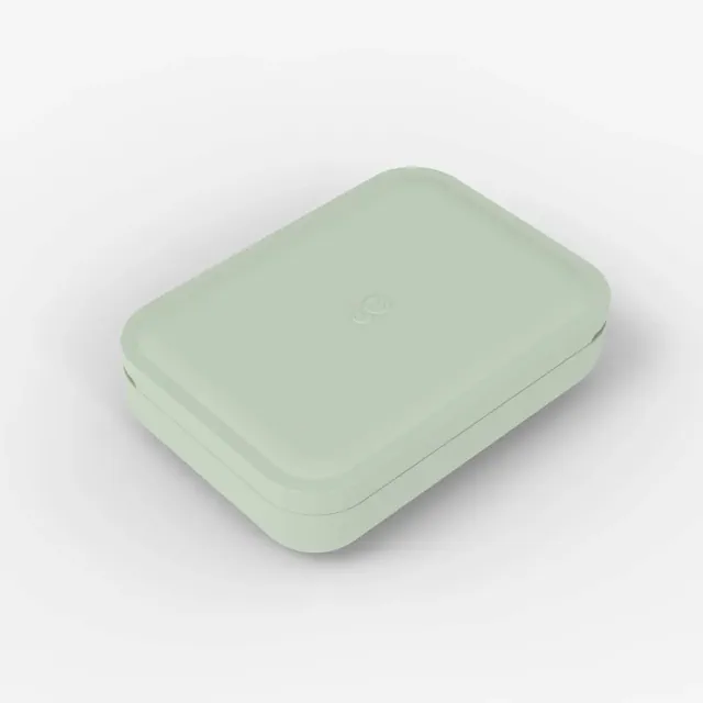 ezpz Baby-Led Travel Bento Box - Sage: Silicone, BPA-Free, No Closure, 2 Pieces