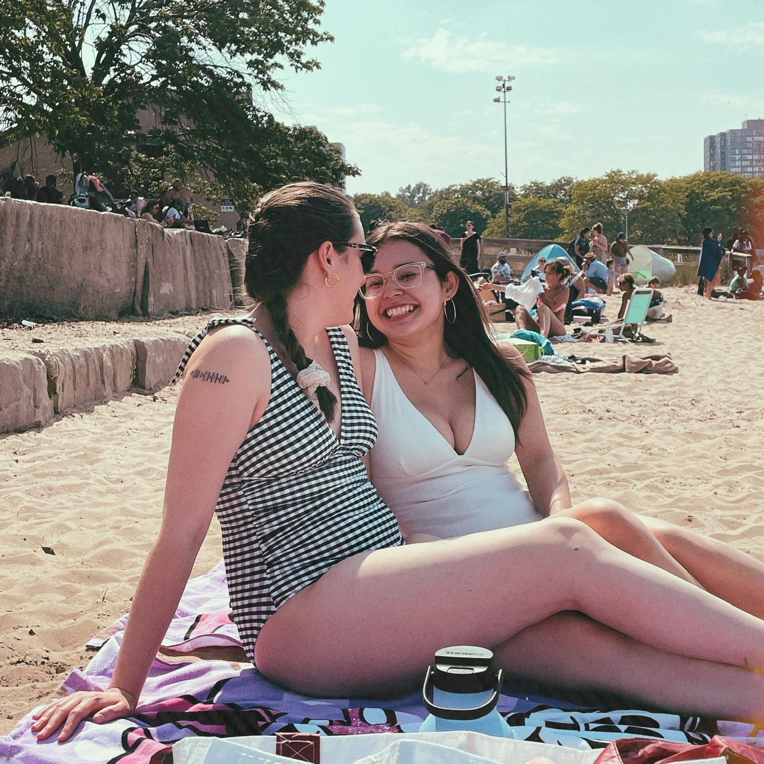 Our first beach date (with Jaime and Jules who spent more time in the water than we did)