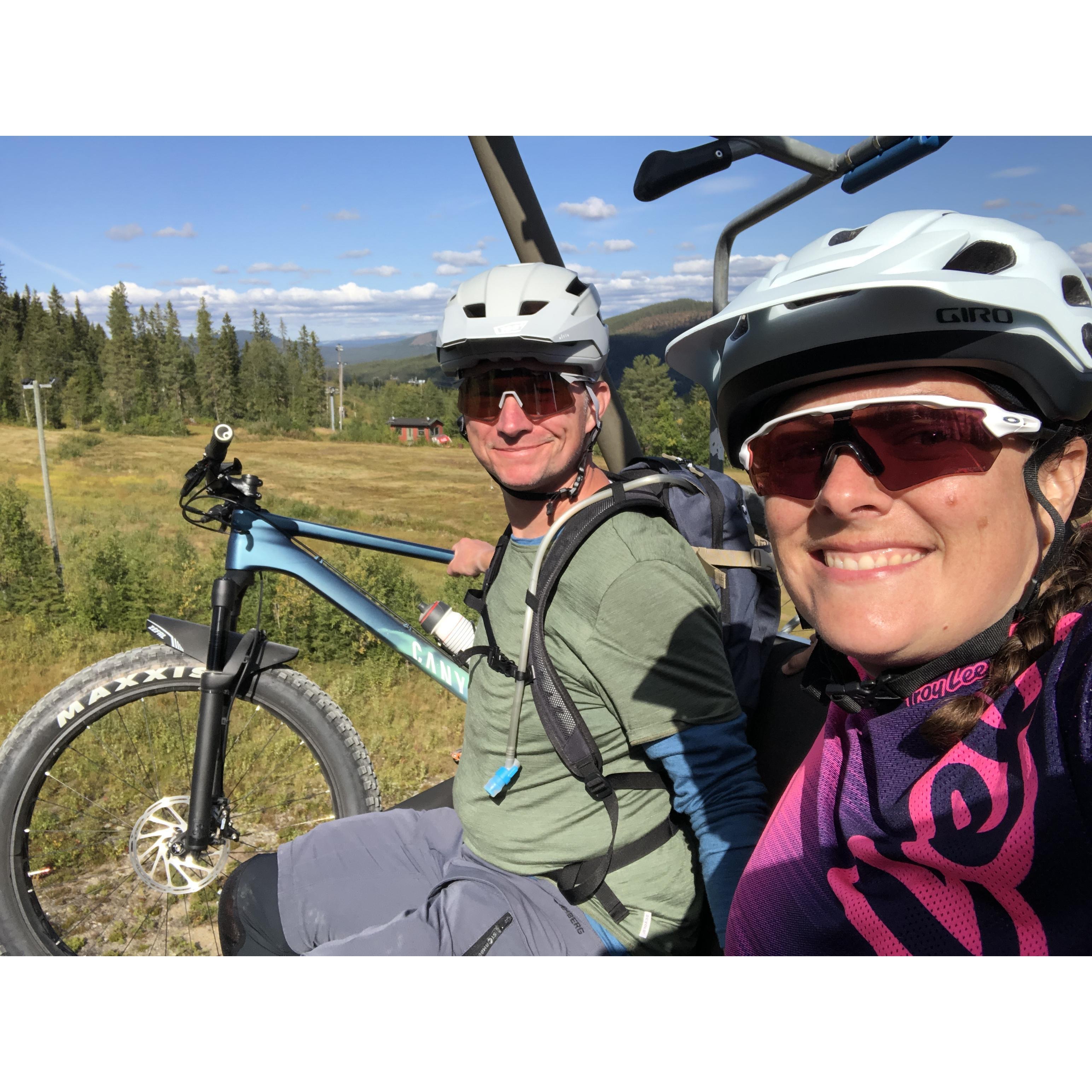 Becoming "park rats" and taking the chairlift up for 20minutes of heaven riding downhill!