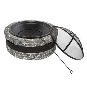 Sun Joe Cast Stone Wood-Burning Fire Pit in Charcoal Grey