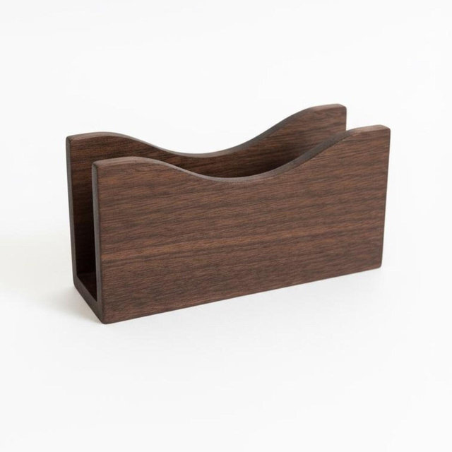 Handcrafted Solid Walnut Letter Holder | Minimalist Wooden Mail Organizer