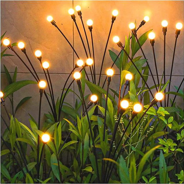 TONULAX Solar Garden Lights - New Upgraded Solar Swaying Light, Sway by Wind, Solar Outdoor Lights, Yard Patio Pathway Decoration, High Flexibility Iron Wire & Heavy Bulb Base, Warm White(6 Pack)