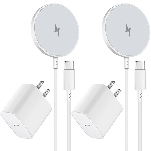 Magnetic Wireless Charger for iPhone 16 15 Wireless Charging,Fast Mag-Safe Charger 2Pack 6FT with Apple USB C Charging Block for iPhone 16 Pro Max/16Pro/15 Pro/16/15/14/13/12/Plus/AirPods 3/2/Pro 2