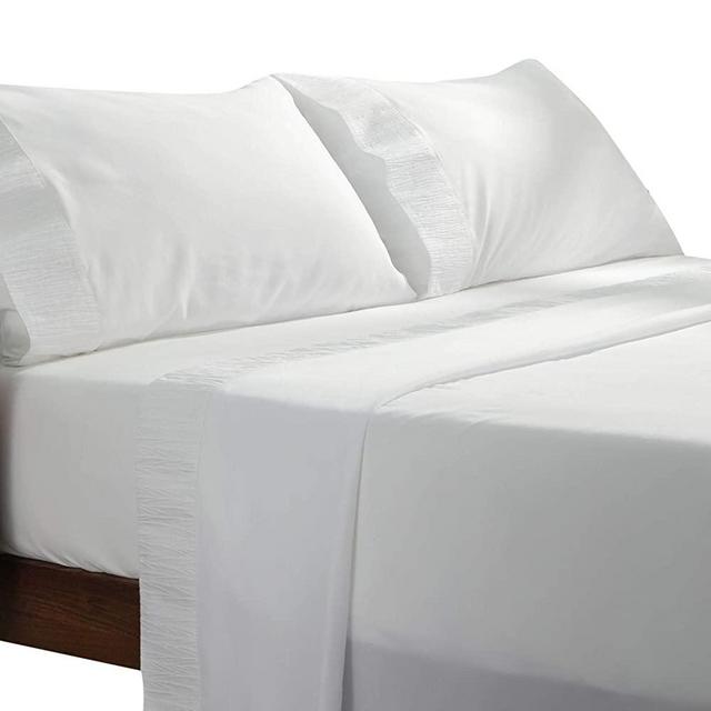 Bedsure White King Sheets Set - Soft 1800 Bedding Microfiber King Size Sheets, 4 Pieces Sheets King Size Bed Set