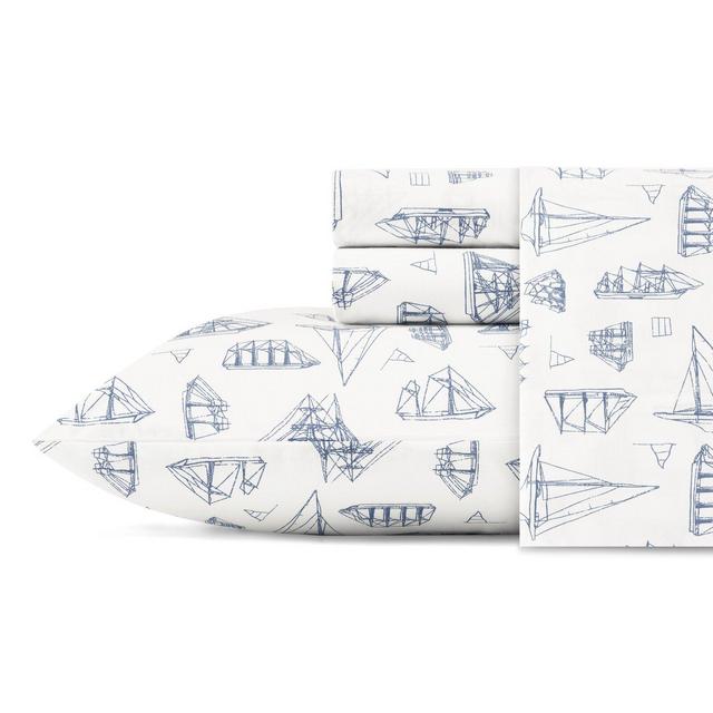 Whitewood 200 Thread Count Geometric 100% Cotton Percale Sheet Set