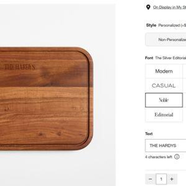 Personalized Acacia Wood Cutting Board with Tuscan Kitchen Marble Stand