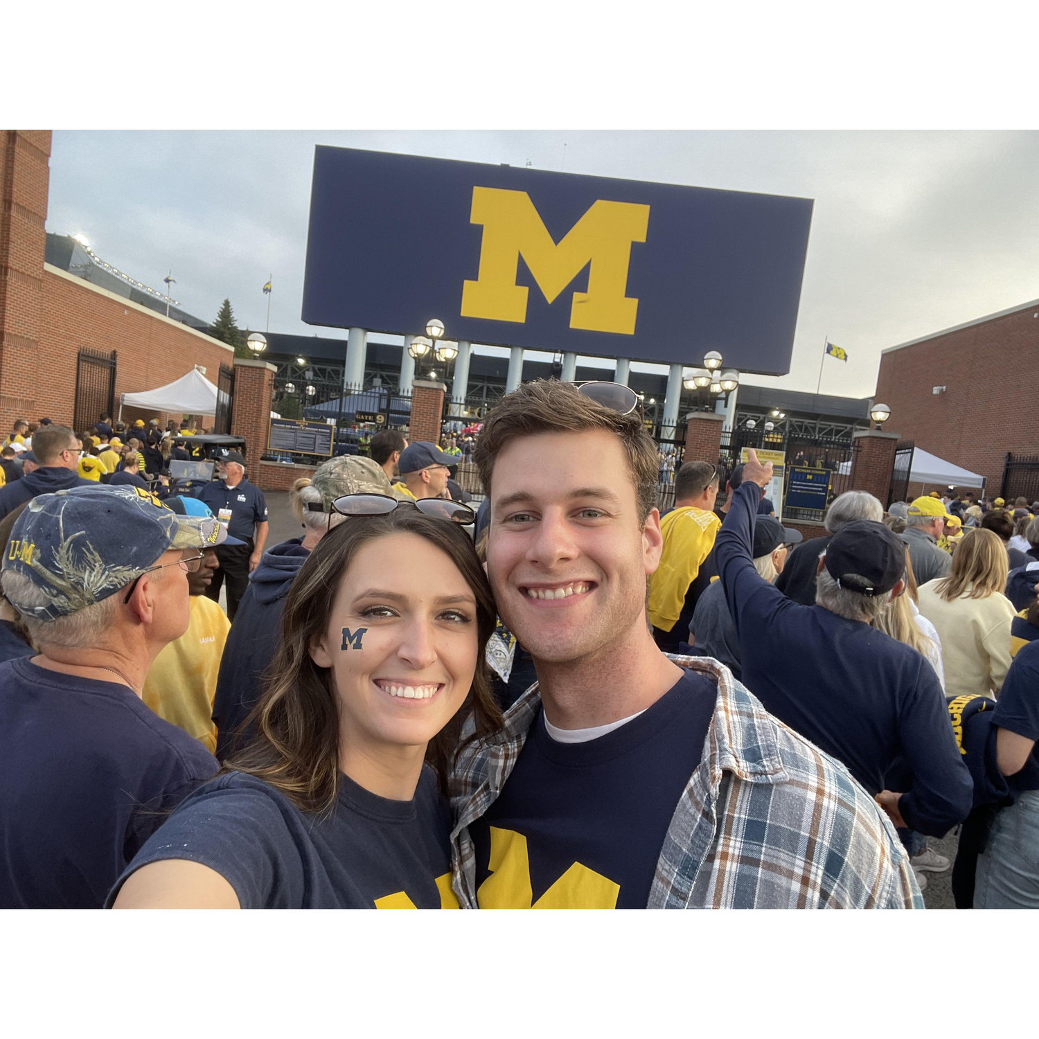 They went on many fun dates to get to know each other. She brought him to her alma mater (Go blue!)