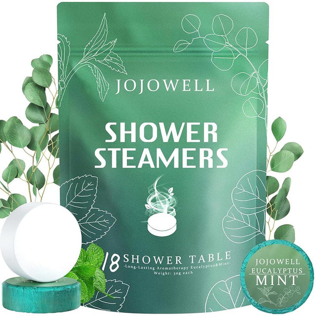JoJowell Shower Steamers Aromatherapy - 18 Pack Shower Bombs Birthday Gifts for Women, Mom, Organic with Eucalyptus Mint Essential Oils, Eucalyptus for Shower Christmas Stocking Stuffers for Women Men
