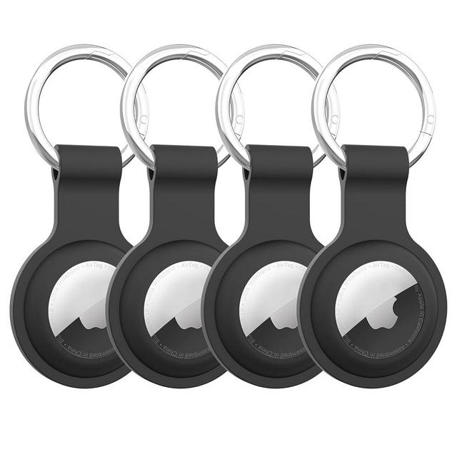 HATALKIN Compatible with AirTag Case Keychain Air Tag Holder Silicone AirTags Key Ring Cases Tags Chain Apple GPS Item Finders Accessories 4 Pack