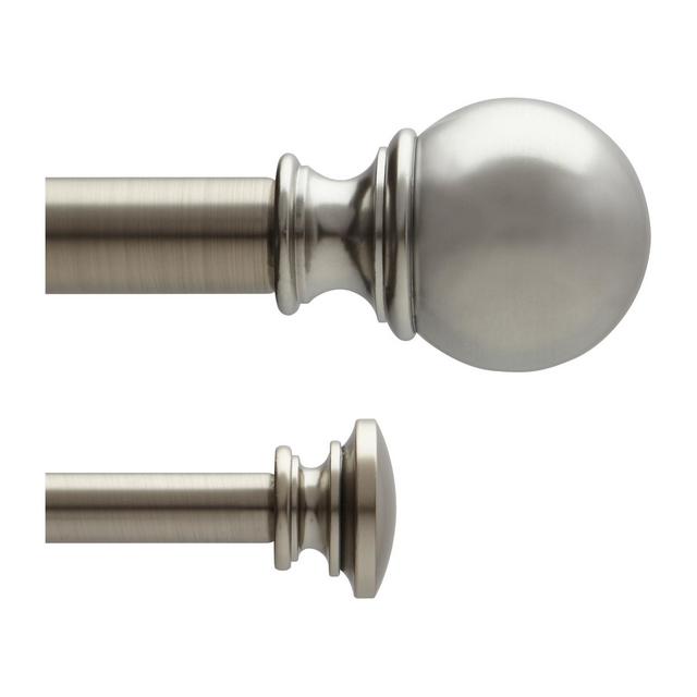 Ball Double Curtain Rod Set Brushed Nickel 7/8"& 5/8" (36"x66")Loft By Umbra