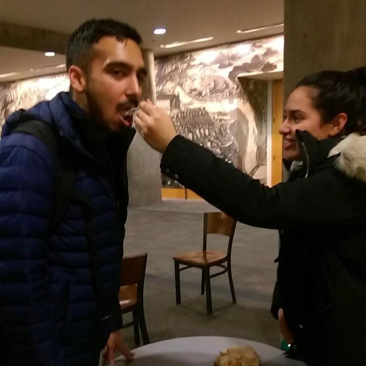 Celebrating Hans's birthday for the first time together in 2017