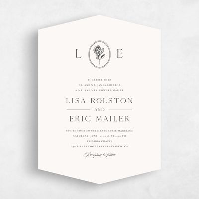 Beige Diamond Wedding Invitation - Grandiflora Classic