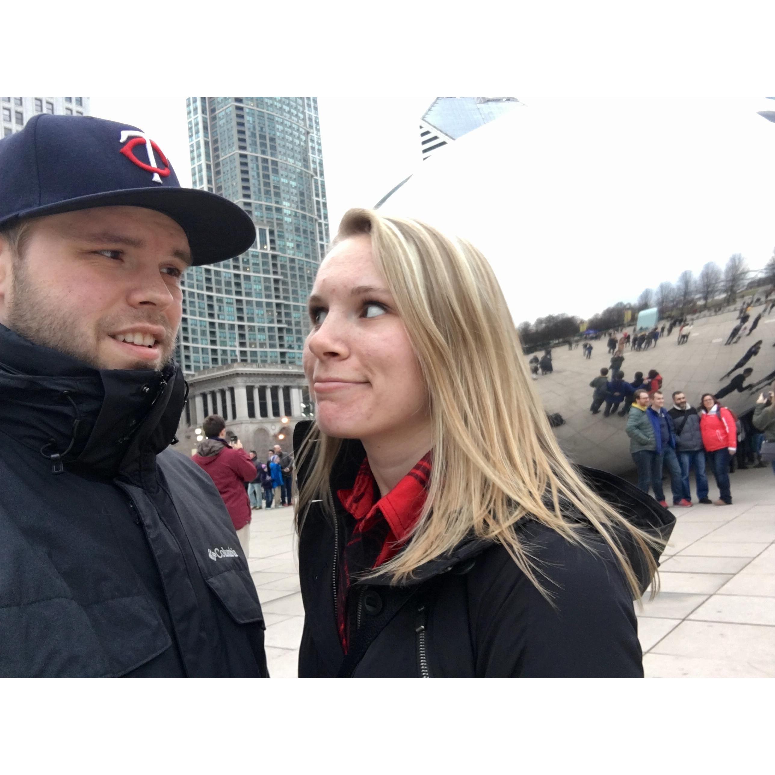 Our first/favorite vacation together to Chicago in February 2017.