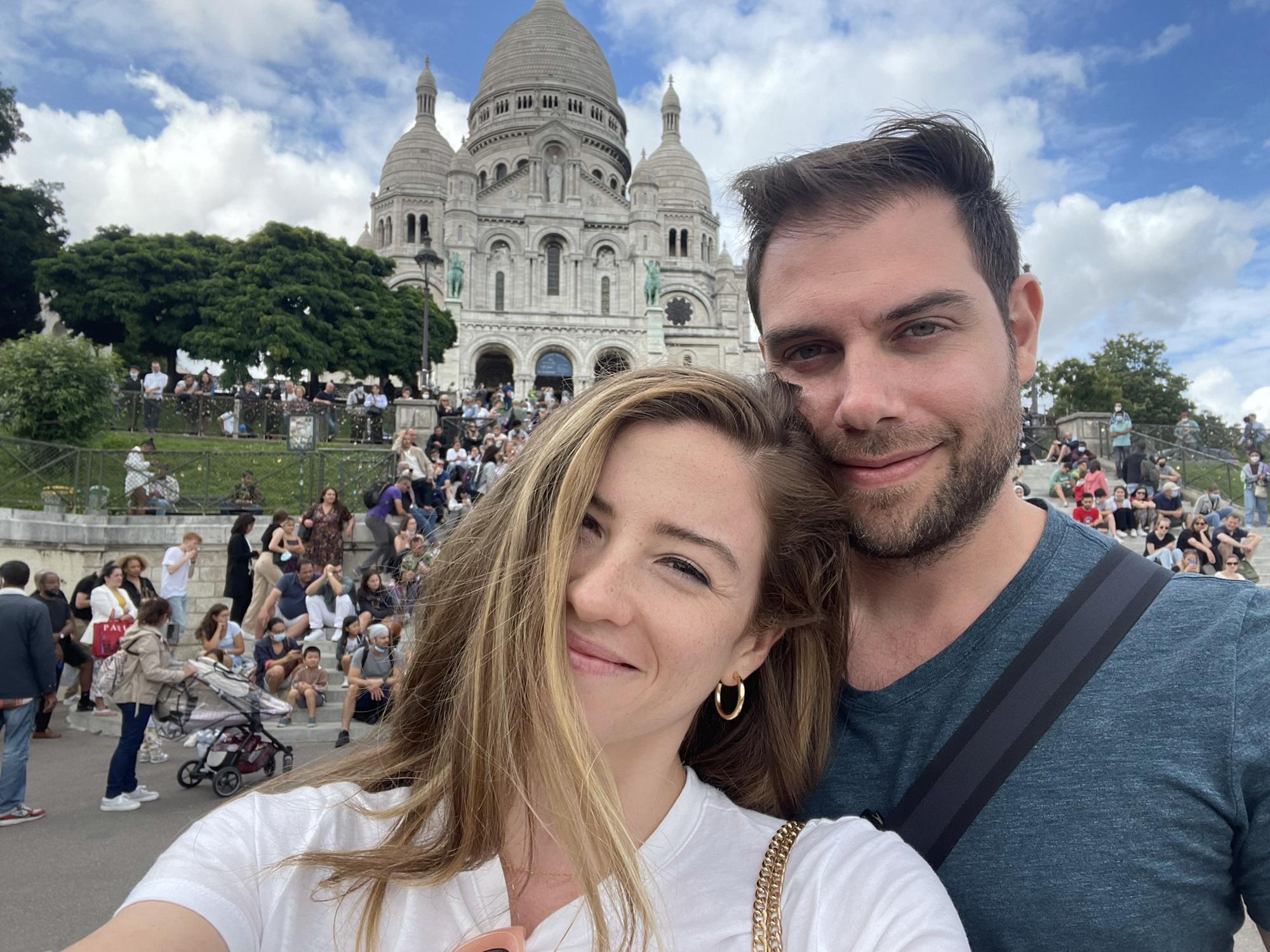 On the steps of Sacré-Cœur in Paris