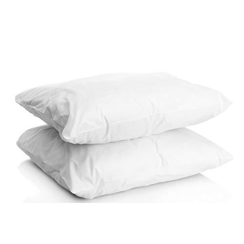 Digital Decor Set of Two 100% Cotton Hotel Down-Alternative Made in USA Pillows - Three Comfort Levels! (Queen, Silver/Soft)