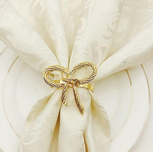 6Pcs Gold Napkin Rings,Metal Butterfly Napkin Holders for Wedding, Dinner Party, Table Decorations