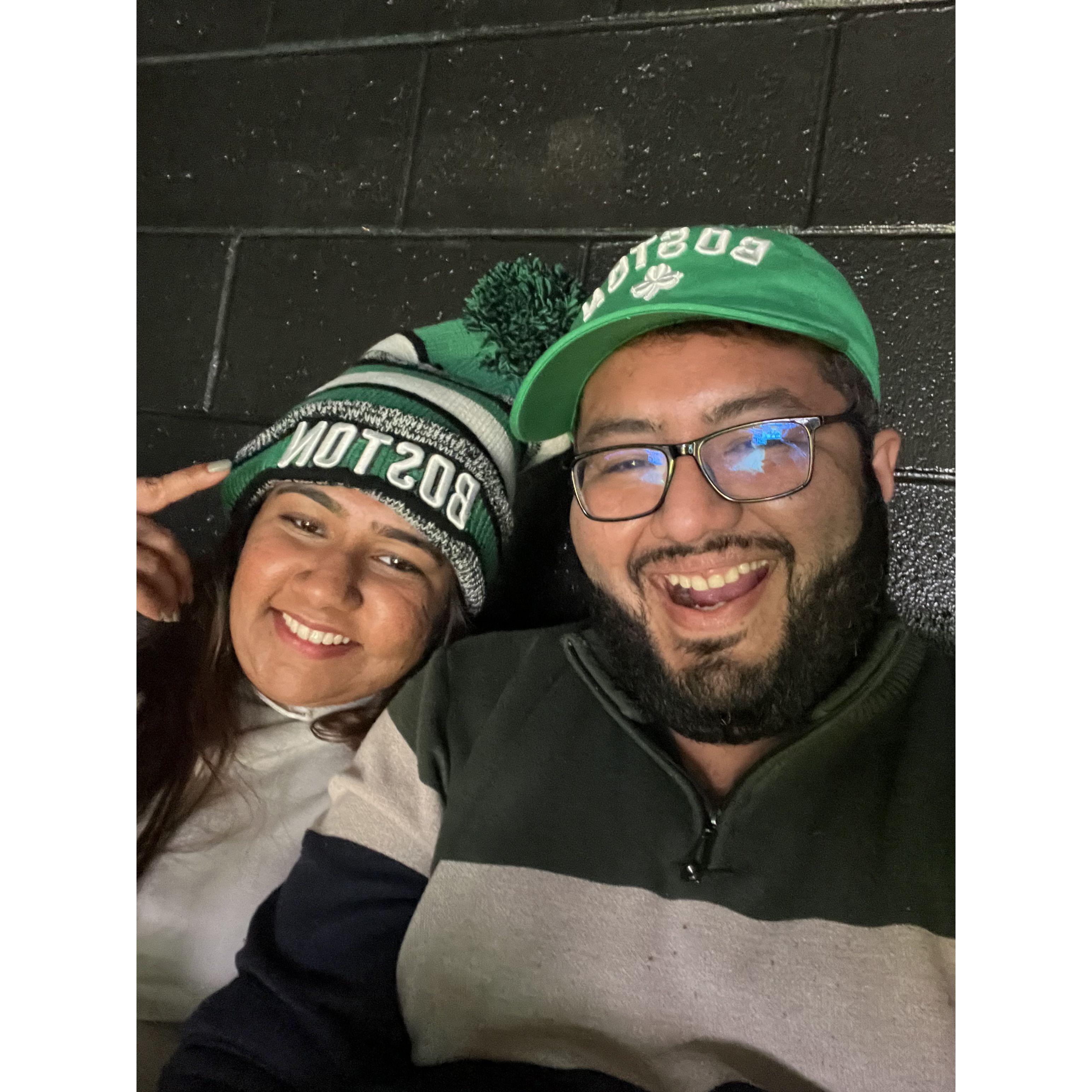 The one with our first Celtics game #GoCeltics