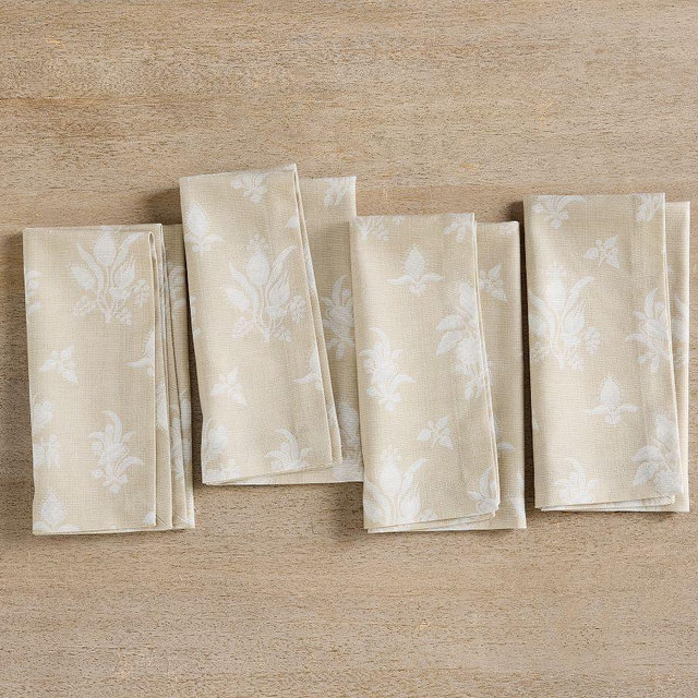 Camille Cotton Napkins, Set of 4 - Flax