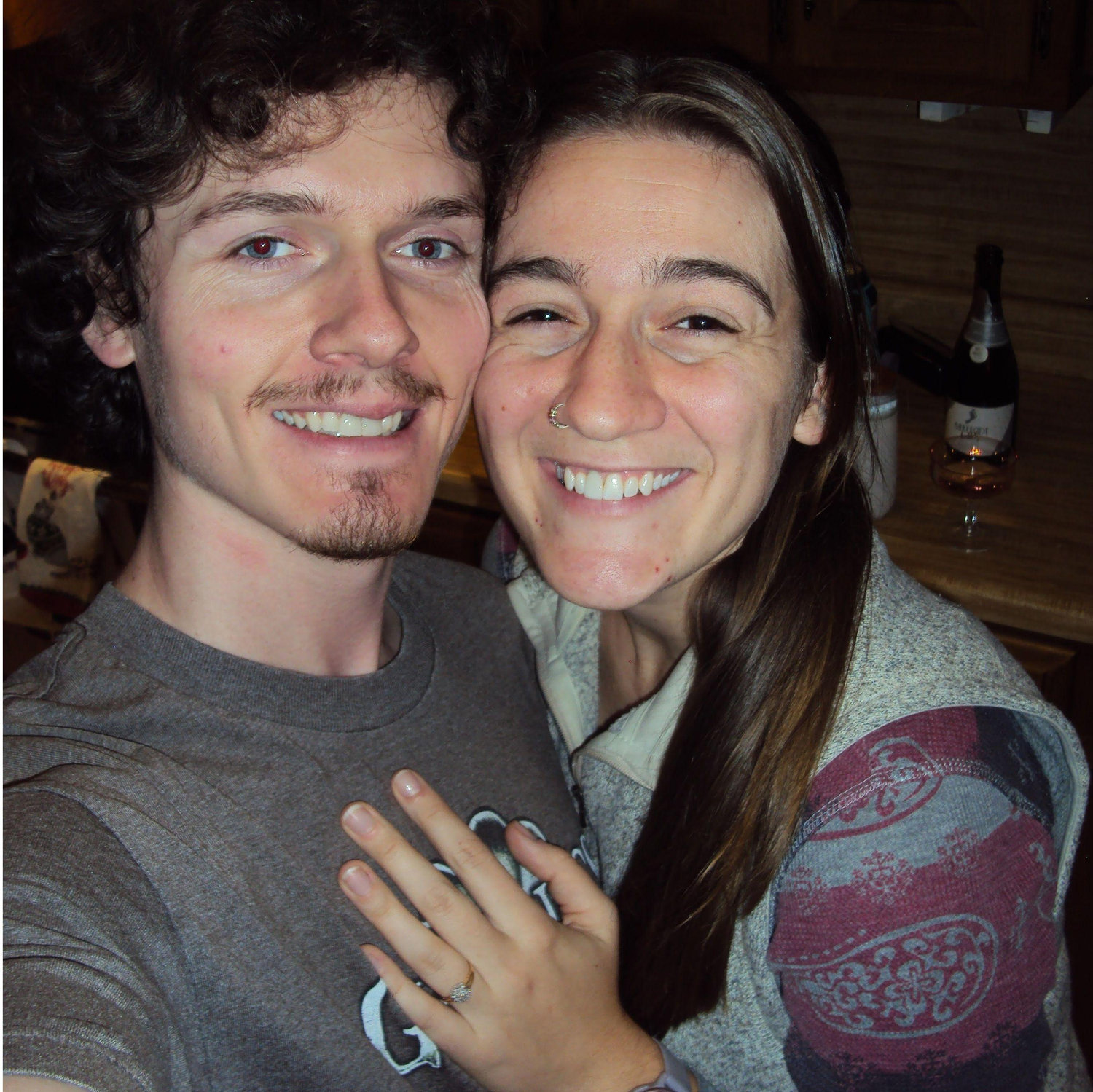 Us right after getting engaged