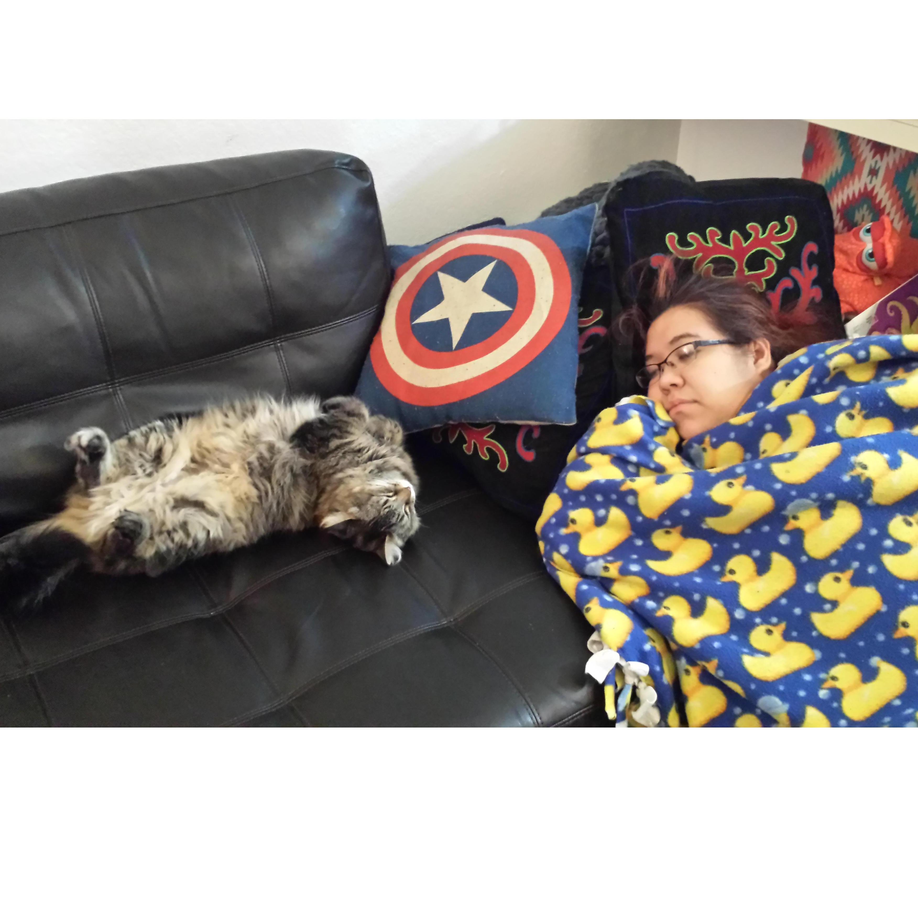 Napping with Tesla <3