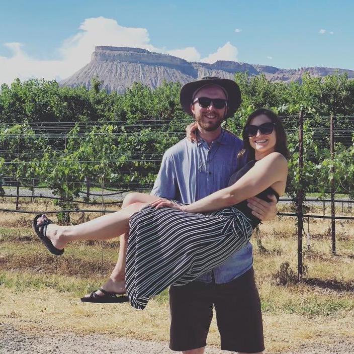 The day we got engaged in Palisade, CO
