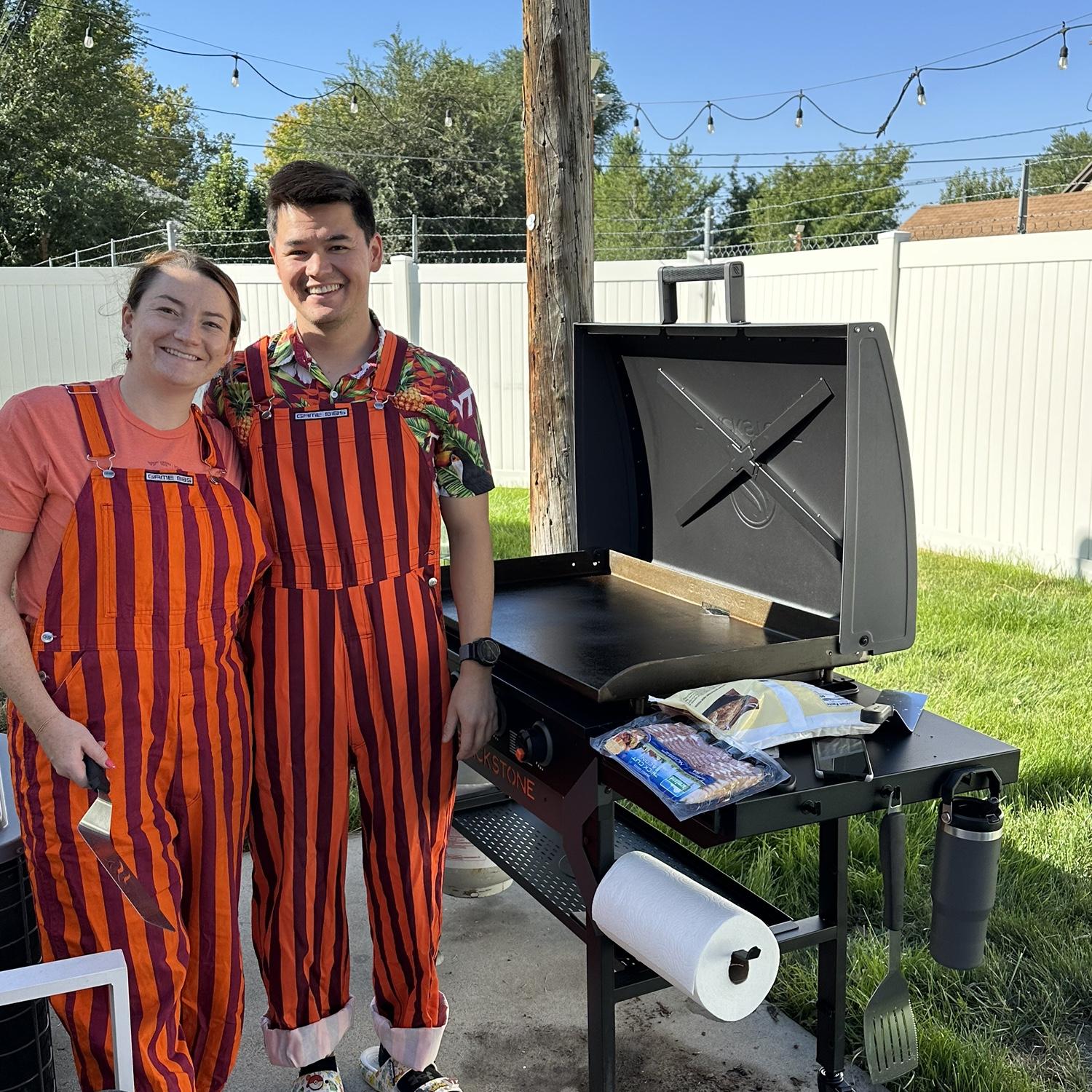 Our favorite weekend tradition in the fall… blackstone breakfast and watching football!