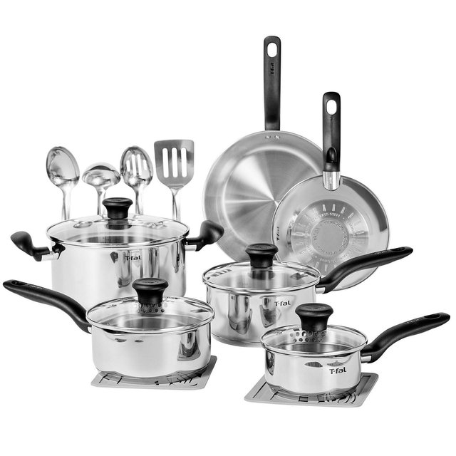 T-Fal Simply Cook 16pc Stainless Steel Cookware Set