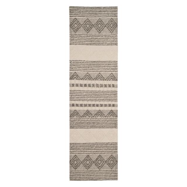 2'3"x6' Geometric Woven Runner Gray/Ivory - Safavieh
