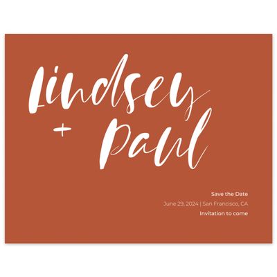 Rust, Orange Wedding Digital Save the Date - Lyons Script