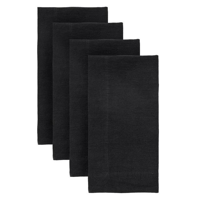 Mason Oversized Linen Napkin, Set of 4 - Black