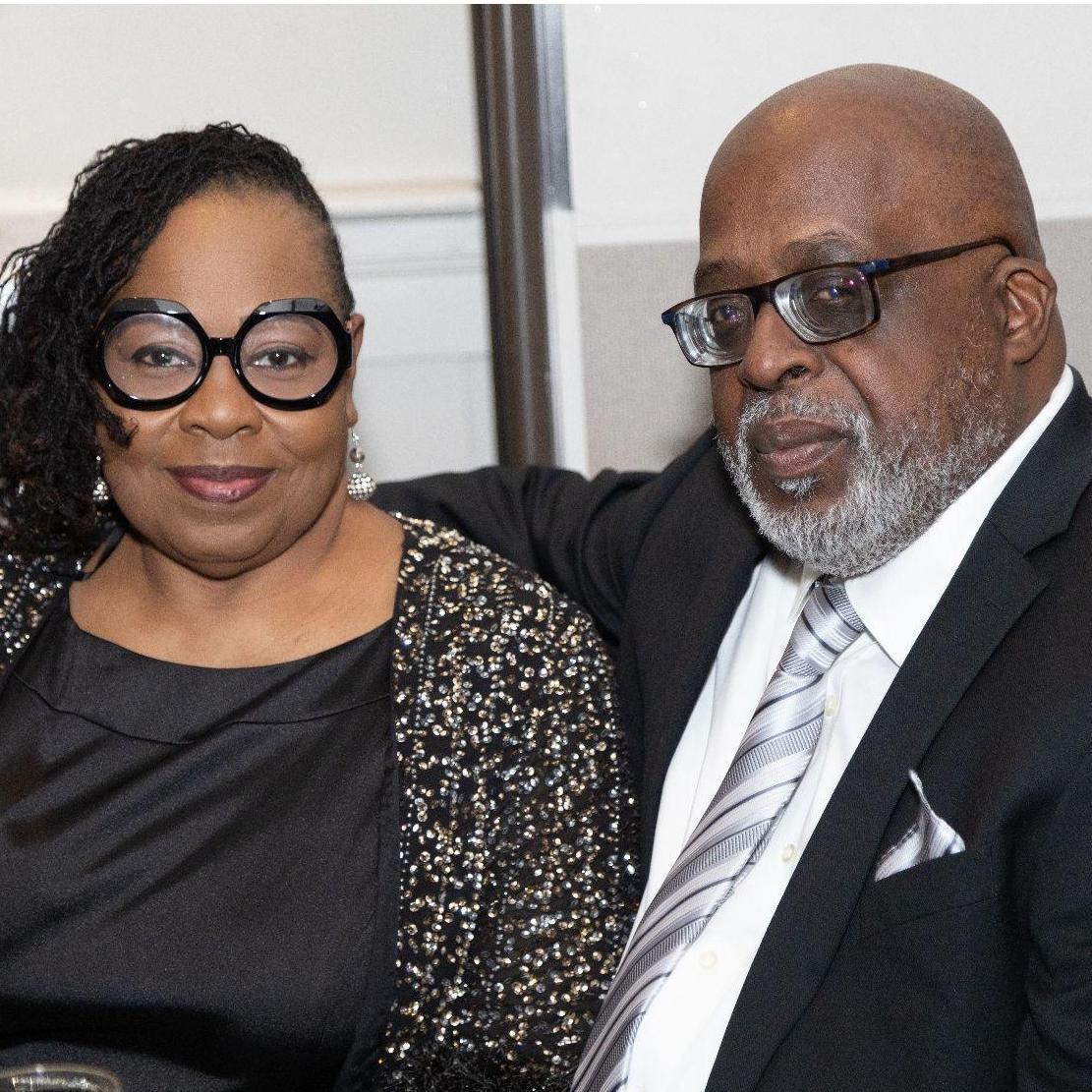 The Bride's College Roommate, Line Sister, and Favorite Sigma Woman, Cherie and her husband, the Bride's Brother-in-Law Keith