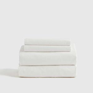 Organic Brushed Cotton Sheet Set in White