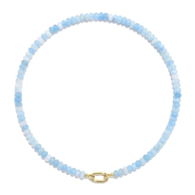 Wassazi Beaded Gemstone Necklaces for Women, Bohemian Colored Choker Natural Stone Bead Summer Beach Handmade Jewelry Necklace